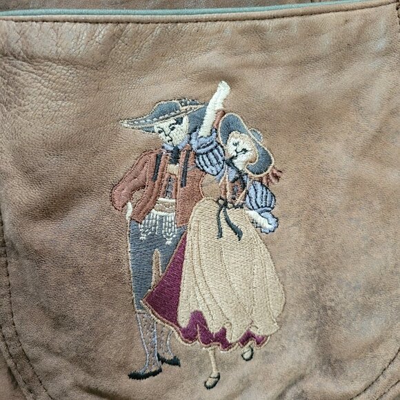 Vintage Leather Sound Double Breasted Brown Jacket - Size 6 - Picture 10 of 16